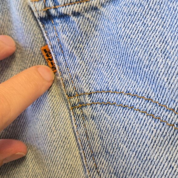 Vintage Levis 550 Orange Tab Student Denim DIY Cut-Off Distressed Frayed High Wa - Picture 6 of 12